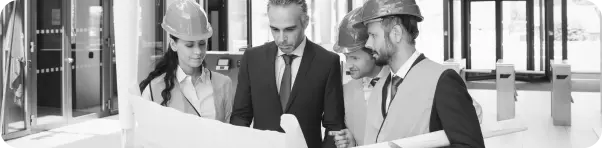 Persons in a meeting and working